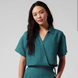 Athleta Linen Playa Tie Top